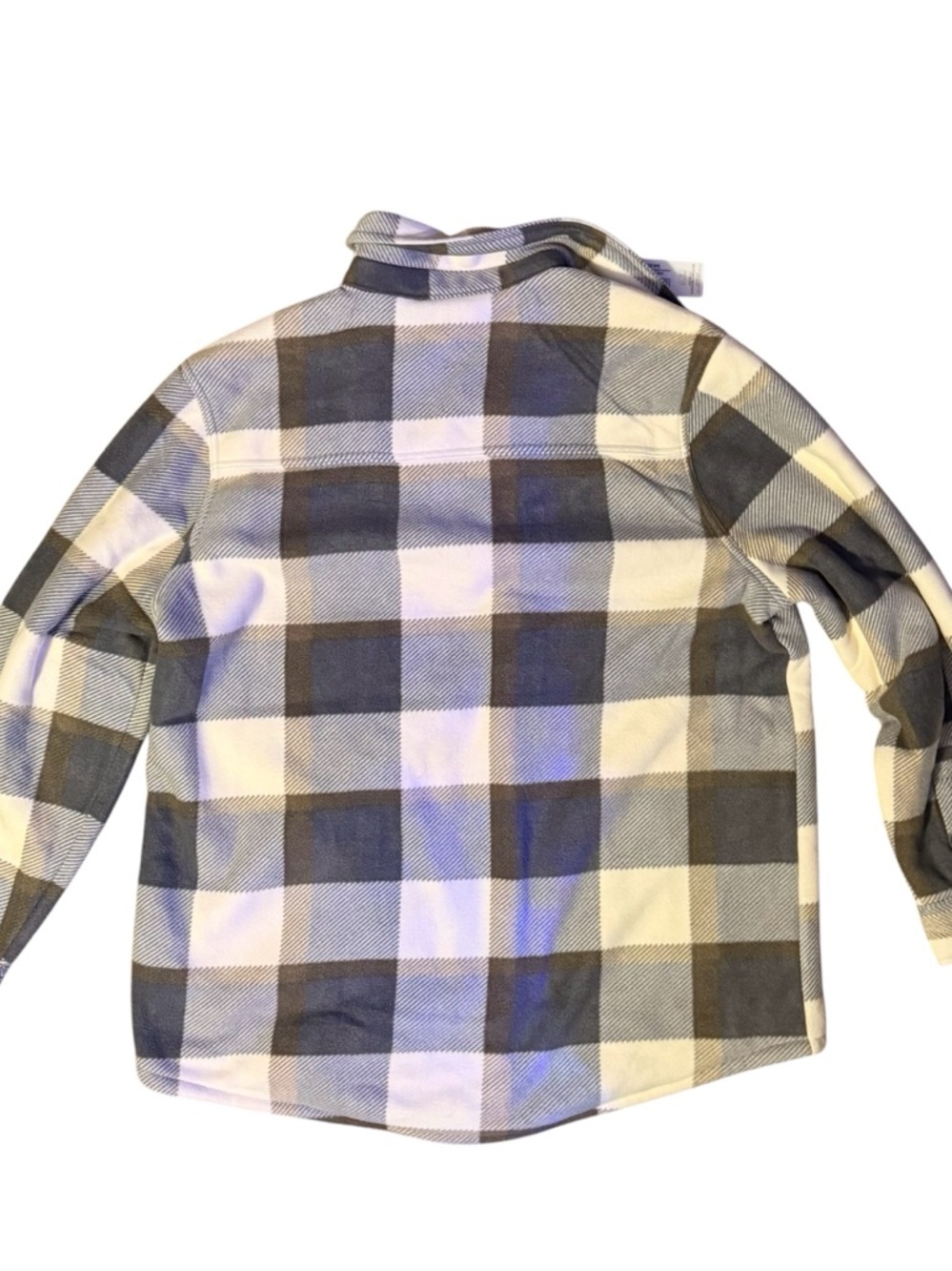 Natural Reflections Gray & Cream Plaid Shacket - Picture 2 of 4